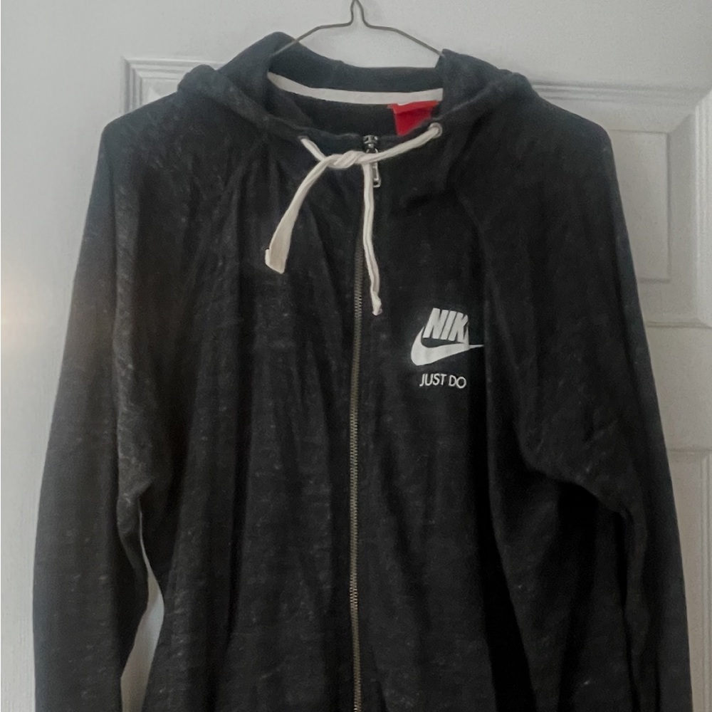 Nike Charcoal Hoodie with White Accents